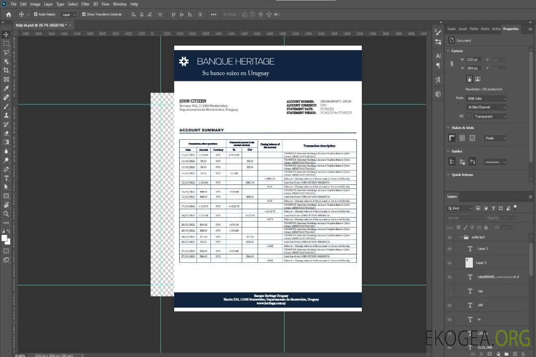 Relevé bancaire Uruguay Banque Heritage.doc template Relevé bancaire Uruguay Banque Heritage.doc template